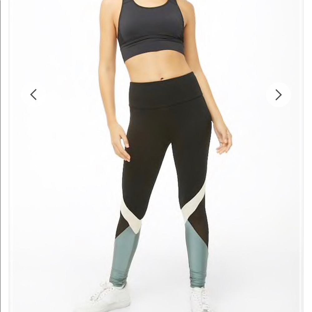 Active Metallic Color block Leggings